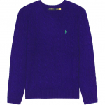 Polo Ralph Lauren &Uuml;hev&auml;rviline logoga tikitud &uuml;mmarguse kaelusega pulloverkampsun Meeste kampsun Lilla 710876762-024 XL