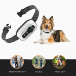 Haukumisvastane seade Ip67 veekindel koerte treeningseade Vibratsiooni haukumisvastane elektrooniline kaelarihm haukumisvastane seade valge