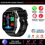 2025 Uus Tervisejuhtimise Nutikell Meestele EKG+PPG Verelipiidid Kusihappe Fitness J&auml;lgija Bluetooth K&otilde;ne Nutikell Black Silicone