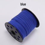 Kahepoolne sametist seemisnahast nahkn&ouml;&ouml;r - 2,5 mm punutud DIY k&auml;ev&otilde;rude ja kaelakeede jaoks. 2.5mm x 10m/15g (without spool) sinine