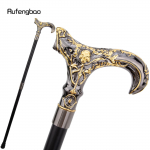 Kuldne Must Kolju Lillepea K&auml;imispulk Moodne Dekoratiivne K&auml;imispulk H&auml;rrasmehe Elegantne Cosplay K&auml;epide Pastoraalkepi 93cm