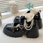 Mary Janes Kingad Naiste Kingad Keskmise Kontsaga Platvormkingad Kawaii Lolita Mood &Uuml;mar Nina T&uuml;drukute Kooli Gooti 35 must