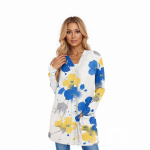 Naiste pikkade varrukatega kampsun, vabaajajakk taskutega, topp L must