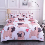 3D Koer Kuningas Kuninganna T&auml;is Twin Tekikott Naljakas Kutsikas Voodipesu Komplekt Teismelistele T&auml;iskasvanutele Kawaii Lemmikloomloom Valge 2/3tk Pol&uuml;ester Tekikate EU single(135x200cm) gray