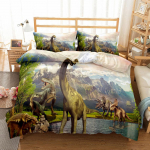 Maailma dinosauruste laste tekikott EU &uuml;he kaheinimesevoodiga, kaheinimesevoodiga, kaheinimesevoodiga, kaheinimesevoodiga, t&auml;issuurusega voodipesukomplekt 140x210cm