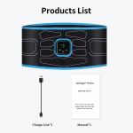 EMS k&otilde;hu toniseeriv rihm elektriline lihasstimuleeriv lihaste tooner Kaasaskantav fitness-massaažiseade v&ouml;&ouml;koha treener Keha salendav vormimine USB Charging