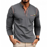 Meeste Fit pikkade varrukatega Henley s&auml;rgid Stretch aluspesu vabaaja &uuml;laosad, n&ouml;&ouml;bid, hingavad spordis&auml;rgid, sportlikud treeningud, niiskust &auml;rajuhtivad T-s&auml;rgid XXXL tumehall v&auml;rv
