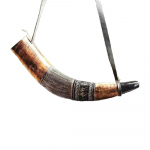 Medieval VIKING WAR HORN battle trumpet Hand Engraved Blow Horn 16 Inches Gift natural Horn Bugle Hunting Tool Gift D&eacute;cor M