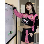 Y2k k&auml;rbitud v&otilde;idus&otilde;idujope Naiste vintage t&auml;navar&otilde;ivad Korea moe l&uuml;hikesed mootorrattajoped Bikermantlid Kpop Bomber Topid L