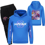 Laste kapuutsiga top ja p&uuml;ksid kahest osast koosnev dressipluusikomplekt pikkade varrukatega tr&uuml;kiga dressipluusikomplekt 100