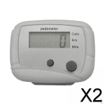 2x Pedometer for Walking Counters Clip on Calorie Distance Counting Walk Motion Portable Step