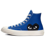 Comme des Gar&ccedil;ons PLAY x Converse Chuck 70 High Sinine Kvarts Unisex Tennised Egret Must 171846C 35