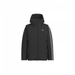 Adidas Originals x HAMCUS Kaubam&auml;rgiga FW23 &Uuml;hev&auml;rviline Kolme triibuga Logoga Kapuutsiga Sulejakk Lukuga Unisex &Uuml;ler&otilde;ivad Must IY5049 XXS