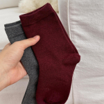Red Socks Women Knitted Cotton Solid Color Elastic Long Socks Autumn and Winter Retro Middle Tube Socks New Year Christmas Gifts EUR 35-39