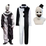 Kloun Arti Cosplay Film Terrifier 2 Kloun Arti Cosplay Kost&uuml;&uuml;m Kombinesoon Mask Halloweeni Kost&uuml;&uuml;mid Mask Meestele Naistele as the picture-XXXL black