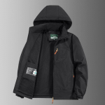 Meeste kapuutsiga tuulejope - Veekindel, tuulekindel, Kevad/S&uuml;gis Mootorratturi t&ouml;&ouml;riiete trend (Stiil 8817) 2XL must