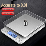 i2000 T&auml;psusk&ouml;&ouml;gikaal 0,01 g - Ideaalne ehete, k&uuml;psetamise, toidu ja tee kaalumiseks. 1kg/0.1g Rechargeable with USB and Two Trays