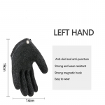 Kalastuskindad libisemisvastased kaitsevad k&auml;tt torke kriimustuste eest Fisherman Professional Catch Fish Lateksist jahikindad Grey left hand