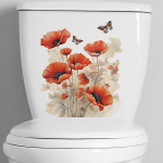 Vannitoa WC-kleebised Moodne minimalistlik lillemustriga Isekleepuvad maalid vannitoakaunistuste jaoks 1PCS