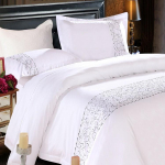 60ndate tikanditega puuvillasatiinist voodipesukomplekt - neli osa Single Duvet Cover 1.8x2.4 (Fits 160x220 Duvet)