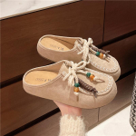 Mood S&uuml;gis Uus Retro Baotou Lamedad Sussid Naiste &Uuml;mar Nina S&uuml;gava Suuga Platvorm Suede Ees Paelkinnitusega Pehmed Libisevad Slaidid Naiste Sussid 35 khaki