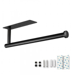 Kleepuv tualettpaberi hoidik 304 roostevabast terasest harjatud kullast paberist k&auml;ter&auml;tikuivati, must vannitoa k&ouml;&ouml;k, pikk riideriide must