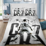 3D UUS Tekikott Padjap&uuml;&uuml;r Voodipesukomplekt Jalgpall CR7 R-Ronaldos T&auml;iskasvanu Poiss T&uuml;druk Magamistoa Kaunistus Lapsed &Uuml;hekohaline Kahekohaline Suur 140X200cm 2pcs