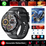 2025 Uus Tervise&otilde;endusklass Nutikell Meestele Vere lipiidide Kusihappe J&auml;lgija EKG+PPG Kell Bluetooth K&otilde;ne Nutikellad Xiaomi jaoks black-silicone