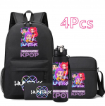 4 tk/komplekt Anime Joonisfilm K-Pop Prindiga Seljakott 750 ml veepudeliga Teismelisele &Otilde;pilasele T&uuml;drukule Poisile Raamatukott Lapse Kingitus Suure Mahutavusega Reisikott