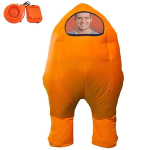 Among Us T&auml;ispuhutav Kosmoser&uuml;&uuml; Kost&uuml;&uuml;m Cosplayks ja Halloweeni Pidudeks Aldult oranž