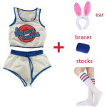 Halloweeni cosplay kost&uuml;&uuml;mi komplekt, Euroopa ja Ameerika stiilis naiste moekost&uuml;&uuml;m, Halloweeni taevane slam dunk vest ja l&uuml;hikeste p&uuml;kste komplekt M valge