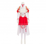 Anime Sao Sword Art Online Yuuki Asuna Cosplay Kost&uuml;&uuml;m Valge Punane Lahinguvorm Seelik Naine Seksikas Karnevali Halloweeni &Uuml;likonnad S 40-45kg beež