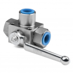 OEM 316 roostevaba teras 3-k&auml;iguline kuulventiil 1/4 BSPP 500 bar mitmevedelikus&uuml;steemide jaoks &ndash; t&ouml;&ouml;stuslik kvaliteet G1-4