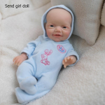 8-tolline tahke silikoonist taass&uuml;ndinukk Charlie K&uuml;&uuml;liku tr&uuml;kiga siniste p&uuml;kstega simulatsiooninukk pehme Q elastne taass&uuml;ndinud beebinukk lapsele j&otilde;ulukingid girl doll
