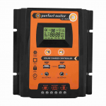 12V 24V 50A PWM&MPPT L&uuml;hike Versioon P&auml;ikesepaneeli Laadimiskontroller P&auml;ikesepaneeli Akuregulaator Kahe USB-ga LCD-ekraan valge