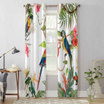 Troopilised Lehed Papagoi Lilled AknaKardinad Elutoa jaoks Luksuslik MagamistoaKardin K&ouml;&ouml;gi Rulood Kardinad 135W x 60H(cm) x1