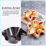 Petal Shape Carbon Steel Baking Bowl,Salad Bowls Maker Tortilla Shell Pans Carbon Steel Non Stick Fluted (6 Petal baking tray)