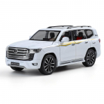1/24 Toyota Land Cruiser LC300 MAASTUR Sulamist Auto Mudel Valatud Metall Maastikuauto Auto Mudel Simulatsioonheli ja valgusega Laste M&auml;nguasi Kingitus valge