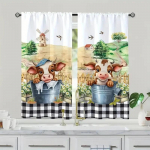 2 tk - Talukaltsimustriga tr&uuml;kitud kardinad  aknakatted  kodu kaunistused  ruumikujundus 100*130 Grommet Top 1pcs