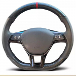 Hand-Stitched Leather carbon fibre car Steering Wheel Cover For Volkswagen VW Golf 7 Mk7 Touran Up New Passat B8 Tiguan 1