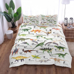 Dinosauruste t&auml;hestikuga laste voodipesukomplekt King Queen Double Full Twin Single suuruses voodipesu komplekt EU Single(135*200cm)3pcs