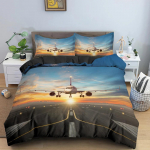 Poiste Lennukikatte komplekt Lapsed Teismelised Lennundus Lennuk Startimisrada Voodipesu komplekt 3D Lennukikate Toa Dekoreerimine T&auml;iskasvanutele EU Single(135*200cm)3pcs