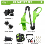 ONEGREEN 2IN1 Elektriline Mullaharimismasin Kultivaator Muruniiduk Rototiller Pinnaseharimiseks Kraapimispink Makita 18V Aku Pinni jaoks 2 Battery