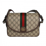 Gucci Ophidia Double G Logo Kuldne Riistvara L&otilde;uend Ja Nahast &Auml;&auml;ris &Otilde;lakott Naiste &Otilde;lakott 722117-FAAX3-9789 Regular Edition,Basic Set (Bag+Dust Bag)