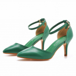 Suvine Kaubam&auml;rk Naiste Slingback Sandaalid Pidu Klassikad PU 7CM Peenad Kontsad Elegantne Kontorit&ouml;&ouml; Kuum M&uuml;&uuml;k Suvised Naiste Kingad Tume Sinine 33 roheline