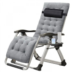 Chaise longue pliante - Divit SR11 - M&eacute;tal gris - Dossier inclinable 90&deg; &agrave; 170&deg; - Coussin de t&ecirc;te inclus