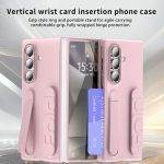 Vertikaalne randmepaelaga kaardipesa ja tugijalaga &uuml;mbris Samsung Z Fold7 5G jaoks N&auml;htamatu tugi Randmetugi Galaxy Z Fold 7 6 5 4 jaoks Kate Galaxy Z Fold5 roosa