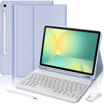 Klaviatuurikate Samsung Galaxy Tab S10 FE / S9 FE jaoks - Lavendel koos Bluetooth-klaviatuuri + hiire + pliiatsiga