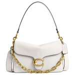 Coach Chain Tabby 26 Klassikaline logo riistvara Magnetiline sulgur Nahast &otilde;lakott Keskmine Naiste &otilde;lakott Kriidivalge CY919-B4HA Basic Set (Bag+Dust Bag)