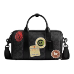 Coach Signature Gotham Duffle 24 Klassikaline Logo M&auml;rgiga Kaetud L&otilde;uend Boston Koti &Otilde;lakott Risti-keha K&auml;ekott Keskmine Meeste k&auml;ekott Must CBG37-A5F Basic Set (Bag+Dust Bag)
